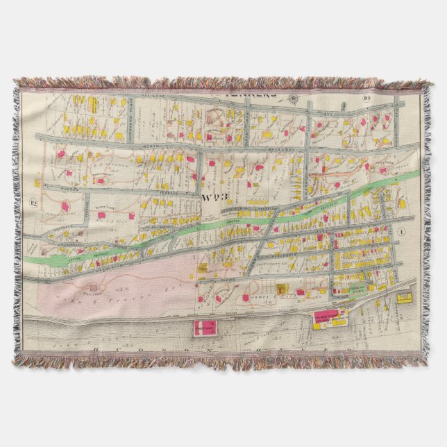 Manta Mapa de Yonkers NY (Anverso)