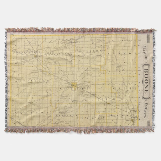 Manta Mapa del condado de Boone (Anverso)