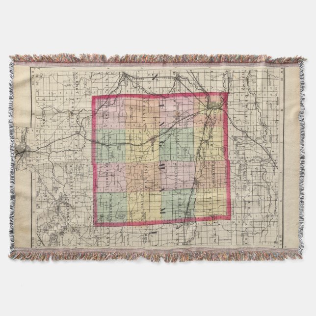 Manta Mapa del condado de Ingham, Michigan (Anverso)