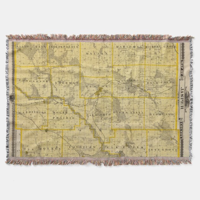 Manta Mapa del condado de Jasper, estado de Iowa (Anverso)