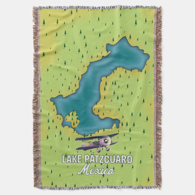 Manta Mapa del lago Pátzcuaro México (Frente vertical)