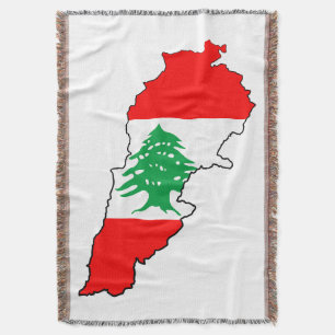 Manta Mapa del Líbano con imán de piedra con bandera