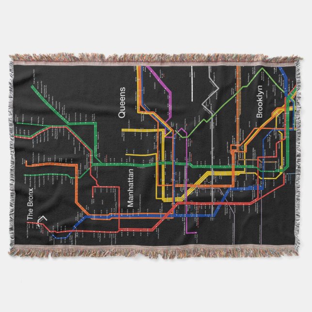 Manta Mapa del metro de NY-City (Anverso)