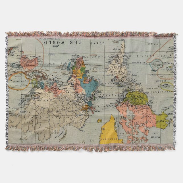 Manta mapa del mundo vintage (Anverso)