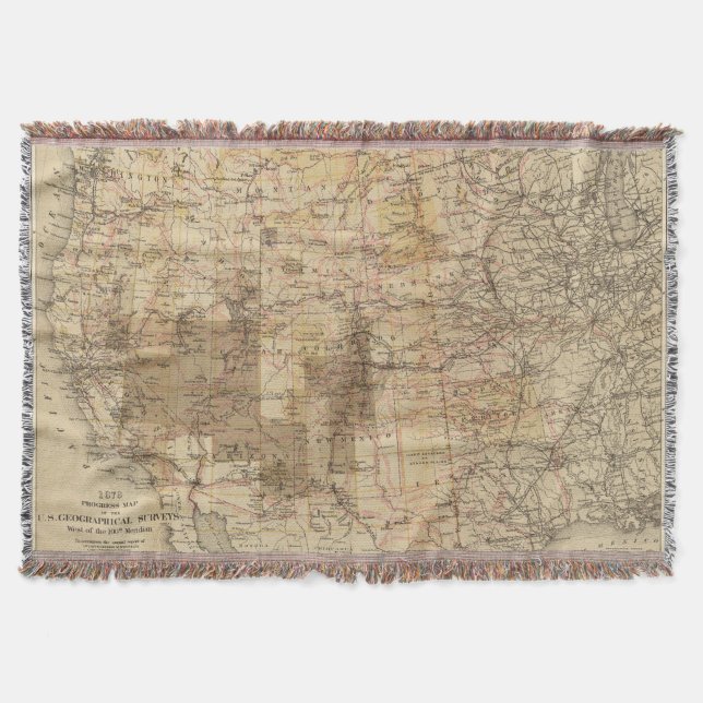 Manta Mapa del progreso 1878 de las encuestas sobre (Anverso)