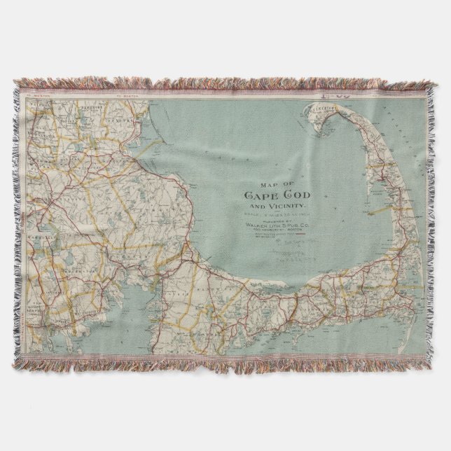 Manta Mapa del vintage de Cape Cod (1917) (Anverso)
