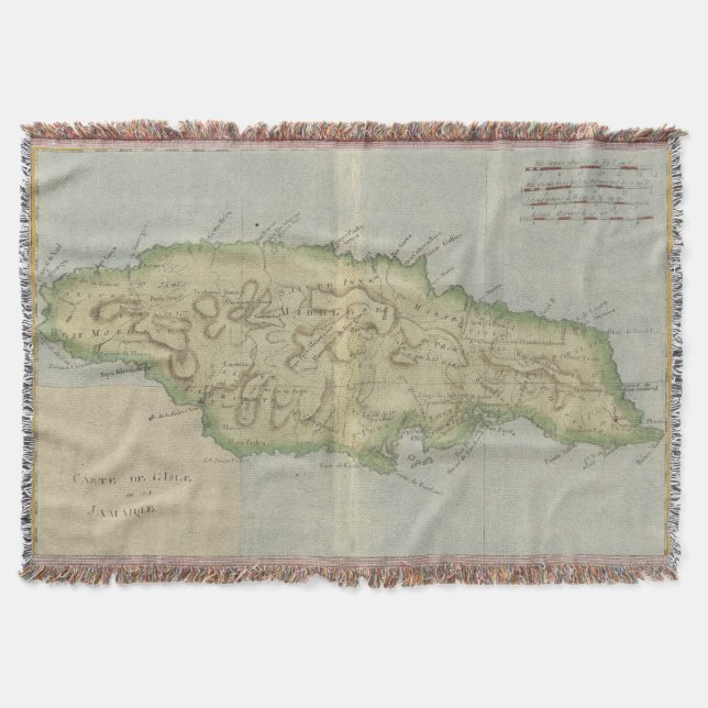 Manta Mapa del vintage de Jamaica (1780) (Anverso)