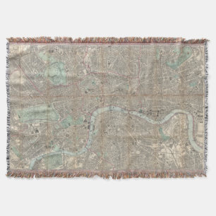 Manta Mapa del vintage de Londres Inglaterra (1862)