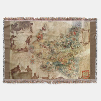 MANTA MAPA DEL VINTAGE DE POLONIA