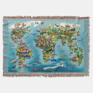 Manta Mapa mundial de animales