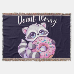 Manta Mapache Kawaii Donut No Te Preocupes