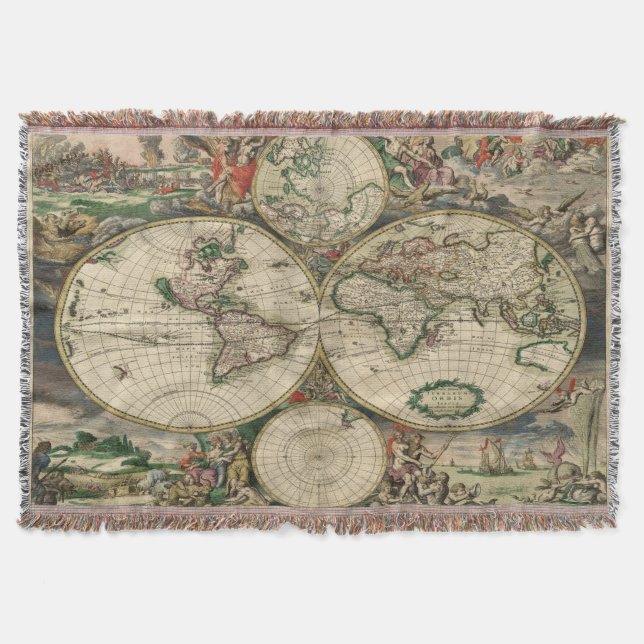 Manta Mapas Antiguos del Mundo (Anverso)