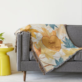 Manta Maple personalizado deja corazón de acción de grac