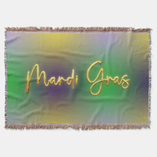Manta Mardi Gras Amarillo, Púrpura, Verde