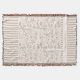 Manta Marea costera Beige Nautical