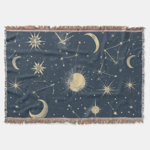 Manta Marfil Antiguo Mapa Celeste de la Luna Estrella Az