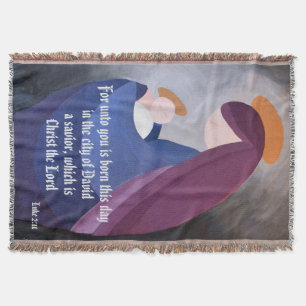 Manta María y el niño Jesús Luke 2:11 pintura vintage