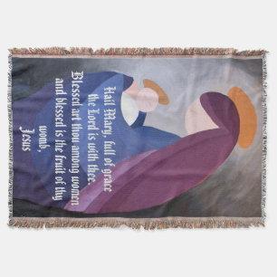 Manta María y el niño Jesús pintura vintage Ave María