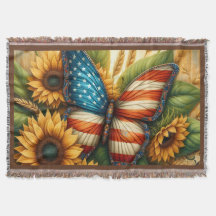 Mariposa de bandera estadounidense patriótica y gi