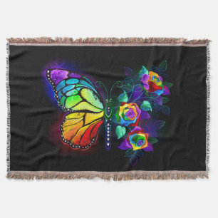 Manta Mariposa florida arcoiris