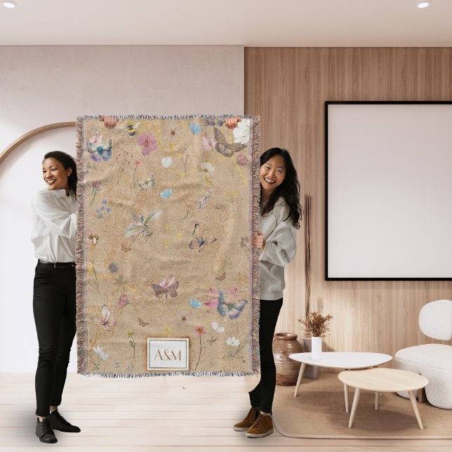 Manta Mariposa Jardín Vintage Throw Blanket (Subido por el creador)