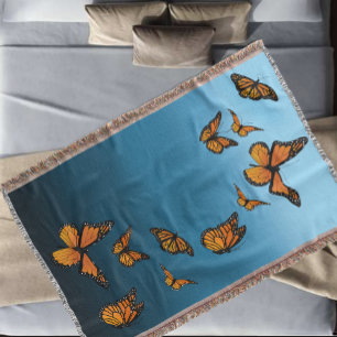 Manta Mariposas monarca azul Ombre