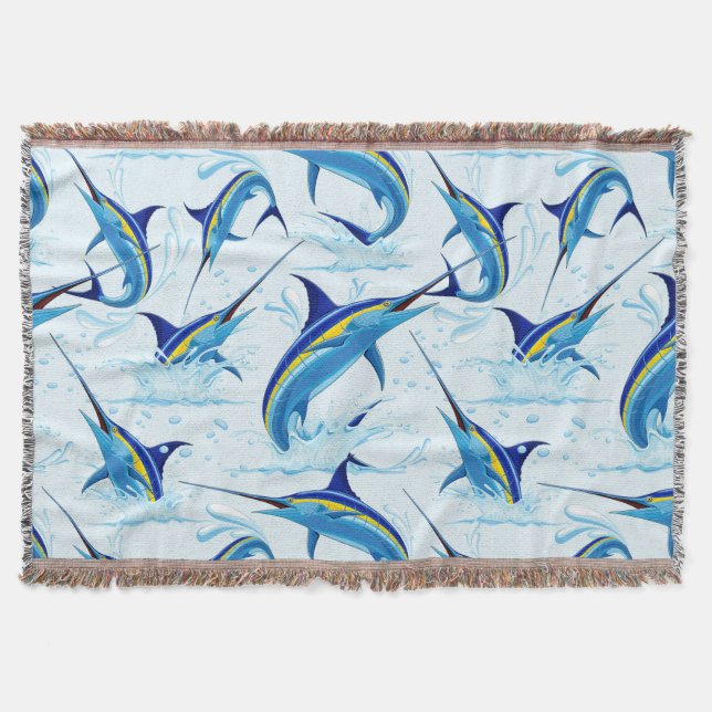 Manta Marlín Azul Saltando del Océano (Anverso)