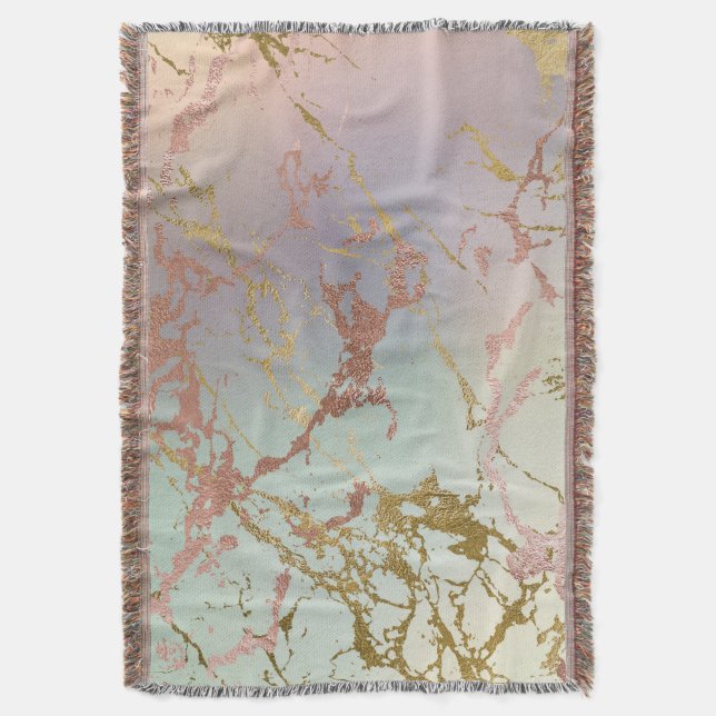Manta Mármol beige elegante | Mint Sage Green Rosa Gold (Frente vertical)