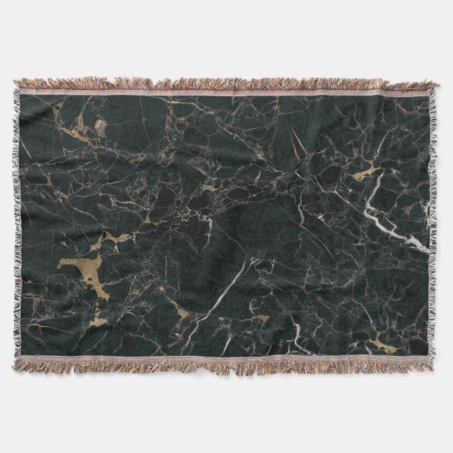 Manta Mármol negro elegante: fondo texturado (Anverso)