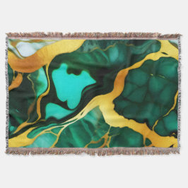 Manta Mármol negro verde amarillo dorado