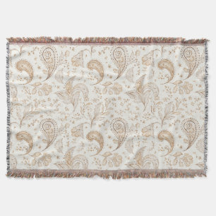 Manta Marrón Crema Boho Bohemio