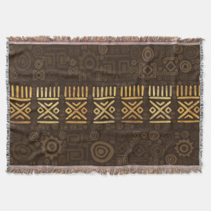 Manta Marrones africanos étnicos y oros #2 del modelo