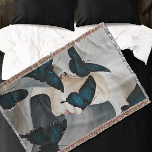 Manta Mascarada de Mariposa Azul Fantasía Elegante