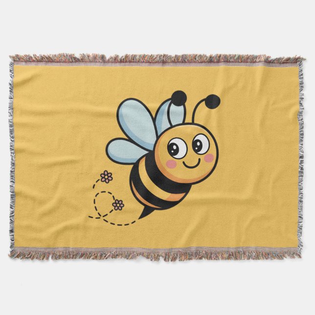 Manta Mascota de abeja infantil con rastro de puntos (Anverso)