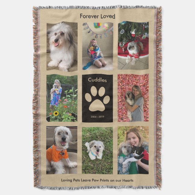 Manta Mascota Memorial Throw Blanket - Personalizado (Frente vertical)