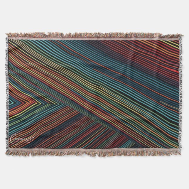 Manta Matrícula de algodón de línea multicolor (Anverso)