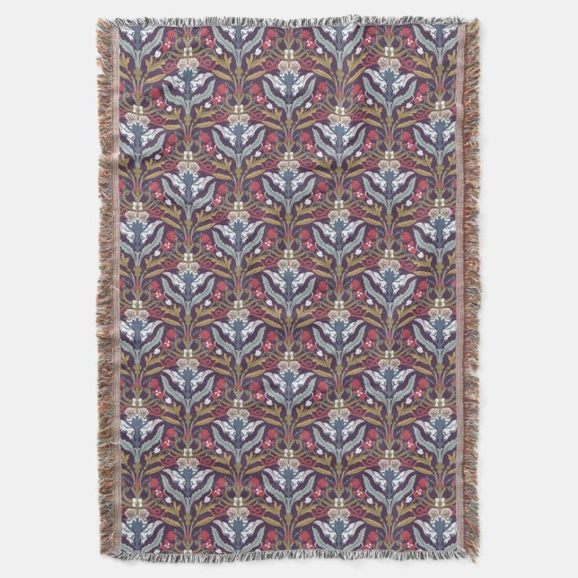 Manta Matrícula floral de Art Nouveau (Frente vertical)