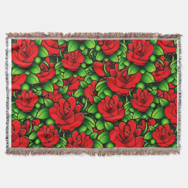 Manta Matrícula floral roja (Anverso)