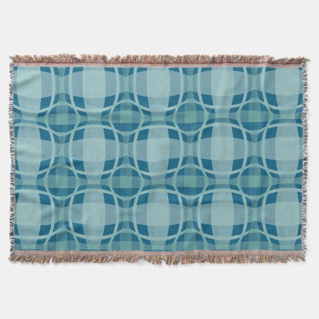Manta Mazipoodles Square Circle Plaid Baby Blue (Anverso)