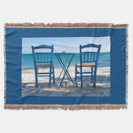 Manta Me encanta la taberna griega foto azul y blanco