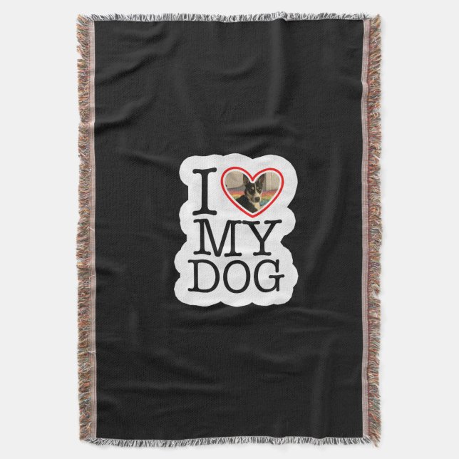 Manta Me Encanta Mi Perro Personalizado (Frente vertical)