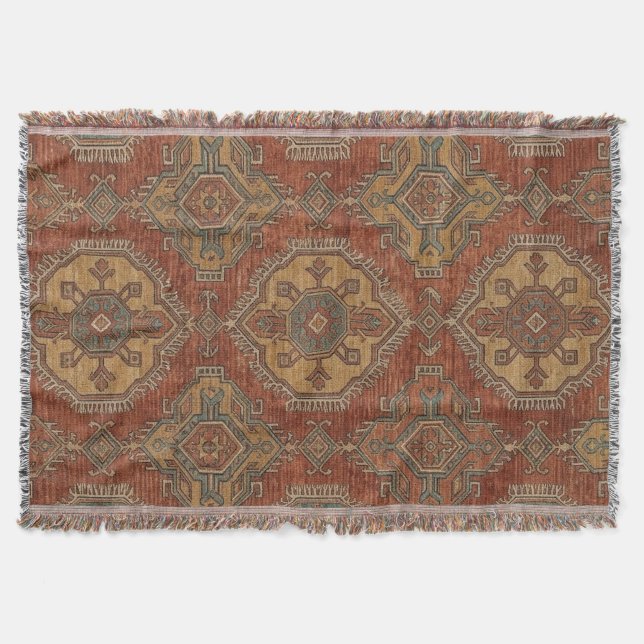 Manta Medallón Tribal Kilim (Anverso)