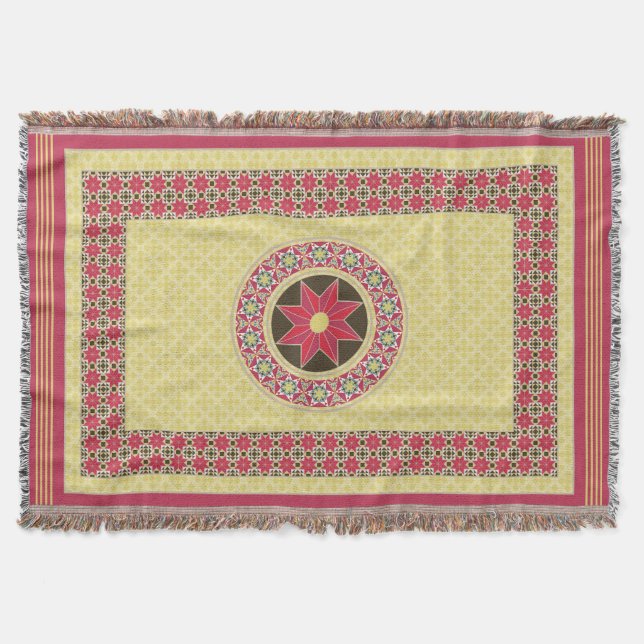 Manta Medieval Byzantine-Sicilian Style Throw Blanket (Anverso)