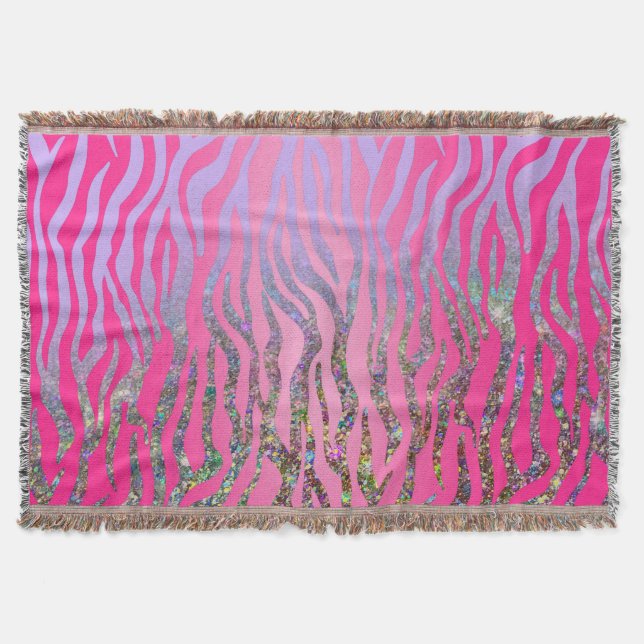 Manta Medio Brillo Impresión Tigre Rosa (Anverso)