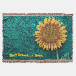 Manta Mejor Abuela de girasol amarillo con la herramient