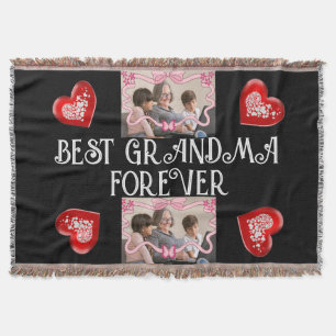 MANTA MEJOR GRANDMA PARA SIEMPRE CON FOTOS DE NIÑOS
