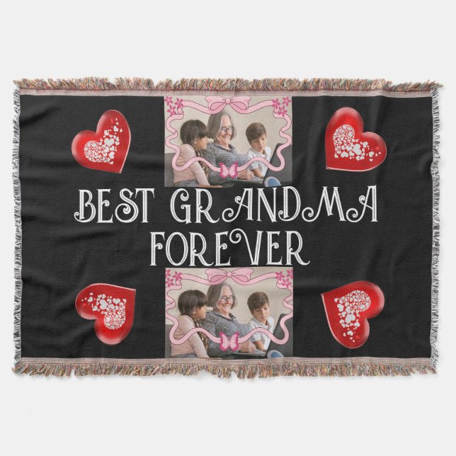 MANTA MEJOR GRANDMA PARA SIEMPRE CON FOTOS DE NIÑOS (Anverso)