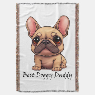 Manta Mejor Papá Perrito Bulldog Francés Mascota Perro A