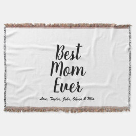 Manta Mejor personalizado blanco negro de mamá de todos