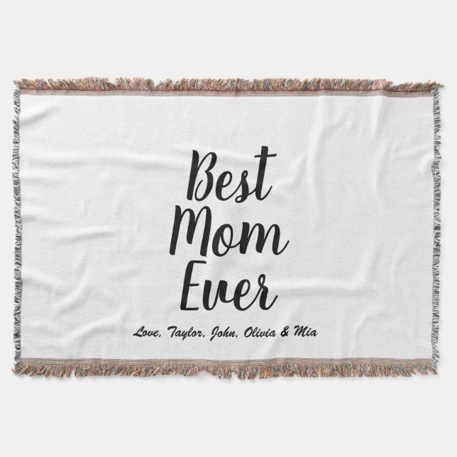 Manta Mejor personalizado blanco negro de mamá de todos  (Anverso)